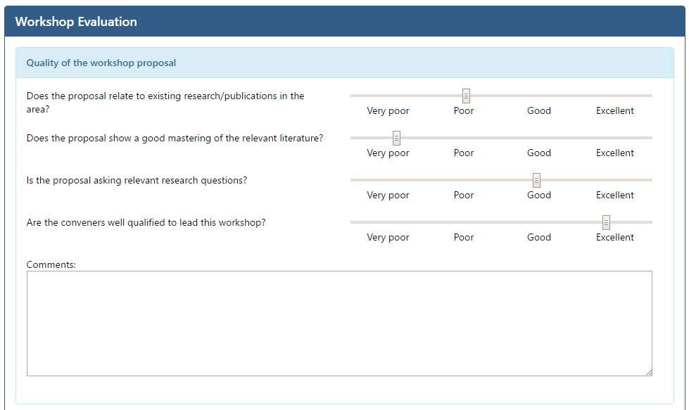 Workshop Evaluation Questions